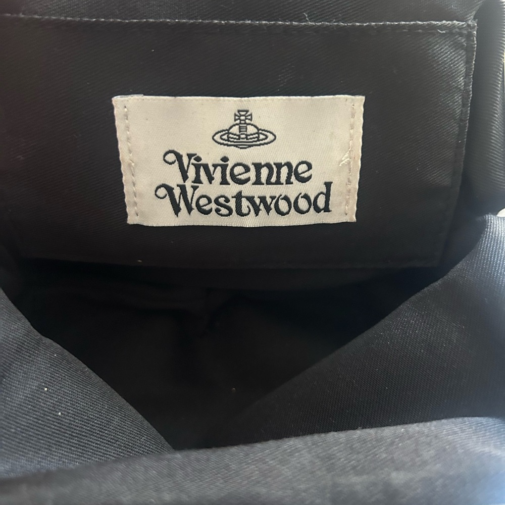 Vivienne Westwood Croc Embossed Frame Bag Black Chain Strap Like New - Picture 11 of 12